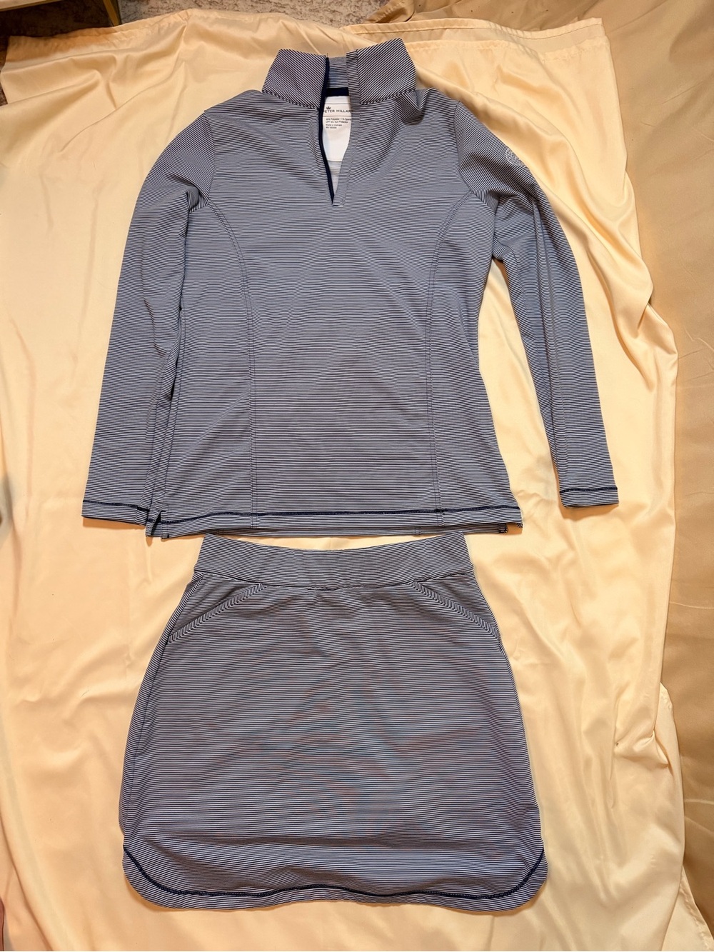 Peter Millar Dusty Blue Long-Sleeve Quarter-Zip Top & Skort Set